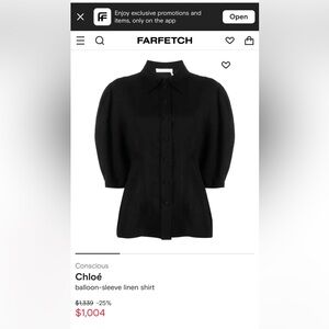 Chloe Balloon Sleeve Linen Top